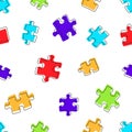 background seamless pattern with colorful puzzle close-up Royalty Free Stock Photo