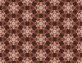 Background seamless pattern from the hexagon and triangle figures brown colored. Geometric mandala design template with symmetric Royalty Free Stock Photo