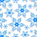 Background seamless pattern with stylized 3d snowflake Royalty Free Stock Photo