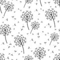 Background seamless pattern with stylized dandelions Royalty Free Stock Photo