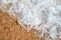 Background with seashell sand and water of wave