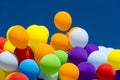 Background of a set of colored balloons on the sky Royalty Free Stock Photo