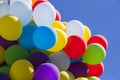 Background of a set of colored balloons on the sky Royalty Free Stock Photo