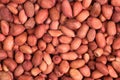 Background of shelled peanuts, top view. Nuts food background Royalty Free Stock Photo