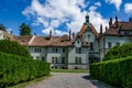 Background of Shenborn Castle in the Ukrainian Carpathian Mountains.