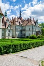 Background of Shenborn Castle in the Ukrainian Carpathian Mountains. Royalty Free Stock Photo