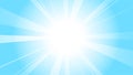 Shine Shining White Sun Light Ray Radiance Blue Sky Background Royalty Free Stock Photo
