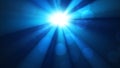 Background with a shining sun rays of light and bokeh, divine radiance, heaven, blue shining sky Royalty Free Stock Photo