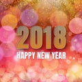 Shinny Square card Happy New Year 2018 Royalty Free Stock Photo
