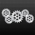 Background with shiny metallic gears