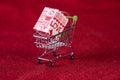 Background and shopping trolley Shopping concept and trading Royalty Free Stock Photo