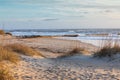Ocean, Sand, Groin, Old Lighthouse Beach Outer Banks NC Royalty Free Stock Photo