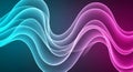 Abstract flowing waves of cyan and magenta light against a dark gradient background creating a dynamic and luminous Royalty Free Stock Photo
