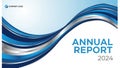 Dynamic blue and silver abstract wavy lines forming a flowing wave pattern for an annual report cover Keywords Royalty Free Stock Photo