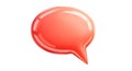 Glossy 3D Speech Bubble in Coral Red on a White Background (1044 Royalty Free Stock Photo