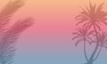 Background of silhouettes of branch and palm trees for text. Vacation, summer, discount and etc.Vector illustration. Applied