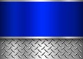 Background silver blue metallic, 3d chrome design with diamond plate texture Royalty Free Stock Photo