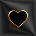 Background with silver pinstripes and golden heart