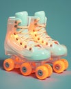 Background skate pink skater leisure roller sport shoe fun pair active Royalty Free Stock Photo