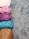 Background with skein and clew of thread Royalty Free Stock Photo