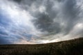 Background of the sky with clouds at sunset with ground