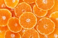Background of slices of clementine fruit