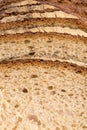 Slices of rye wheat bread, bread crust, close up Royalty Free Stock Photo
