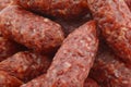 Background of small cervelat sausages Royalty Free Stock Photo