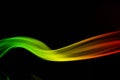 background smoke curves and wave reggae colors green, yellow, red colored in flag of reggae music