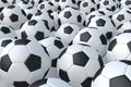 Background from soccer football balls, 3d render illustration