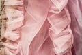 Background of soft pink net ruffled fabric Royalty Free Stock Photo