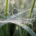 Background is softly blurred, bringing the web into sharp focus Royalty Free Stock Photo