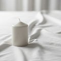 Background is softly blurred, emphasizing the candle as the focal Royalty Free Stock Photo