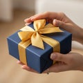 Background is softly blurred, emphasizing the focus on the elegant box Royalty Free Stock Photo