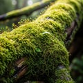 The background is softly blurred emphasizing the moss s intricate details and Royalty Free Stock Photo