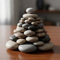 Background is softly blurred emphasizing the stone arrangeme Royalty Free Stock Photo