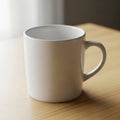 The background is softly blurred, focusing attention on the mug itself Royalty Free Stock Photo