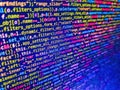 Background of software developer script. Programmer occupation. Programmer working in a software develop company office. Web or Royalty Free Stock Photo