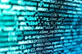 Background of software developer script. Developer working on websites codes in office. Computer script coding source code on Royalty Free Stock Photo
