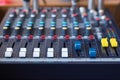 Background of sound mixer control panel / Royalty Free Stock Photo