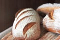 Background, sourdough bread or closeup in bakery of fresh loaves, carbs and rustic grain for nutrition. Artisan