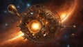 background with space _A steampunk deep space nebula with stars. The nebula is a swirling cloud of gas and dust