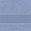 Abstract blue beautiful background with patterns and silver ribbon with cute hearts Royalty Free Stock Photo