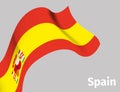 Background with Spain wavy flag Royalty Free Stock Photo