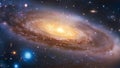 Background of spiral galaxy, cosmic dust clouds and stars showing the universe cosmos in the night sky