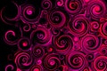 Background, spiral intermingling of purple and pink with black