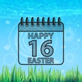 Background spring easter happy calendar sixteenth