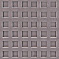 Background square metal surface with uniform notches, iron texture with holes