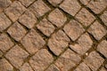 Background from square paving stones of natural stones Royalty Free Stock Photo