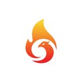 Phoenix Fire Bird Logo Design Concept Royalty Free Stock Photo